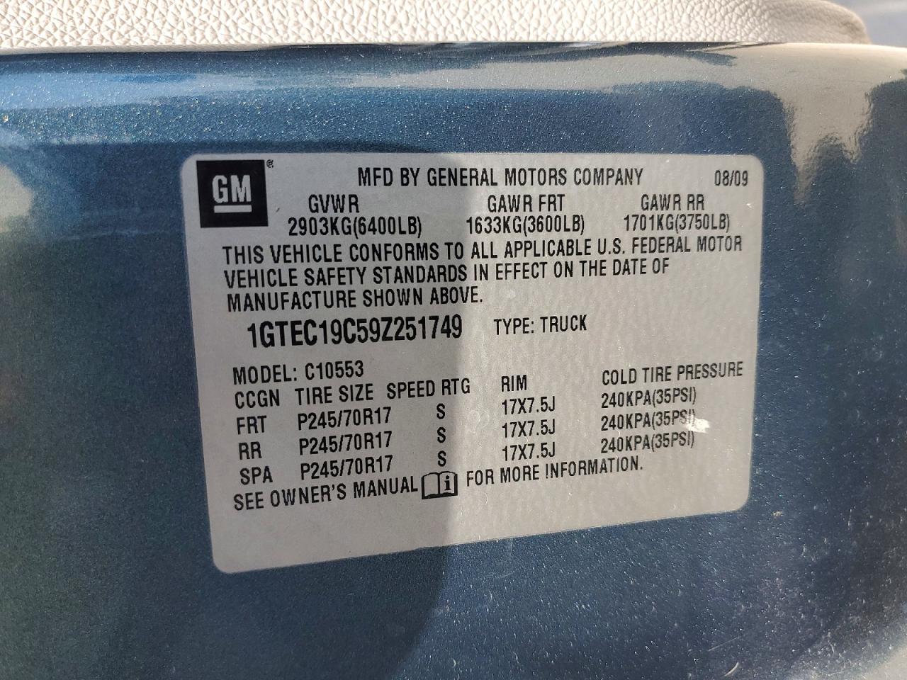 2009 GMC SIERRA