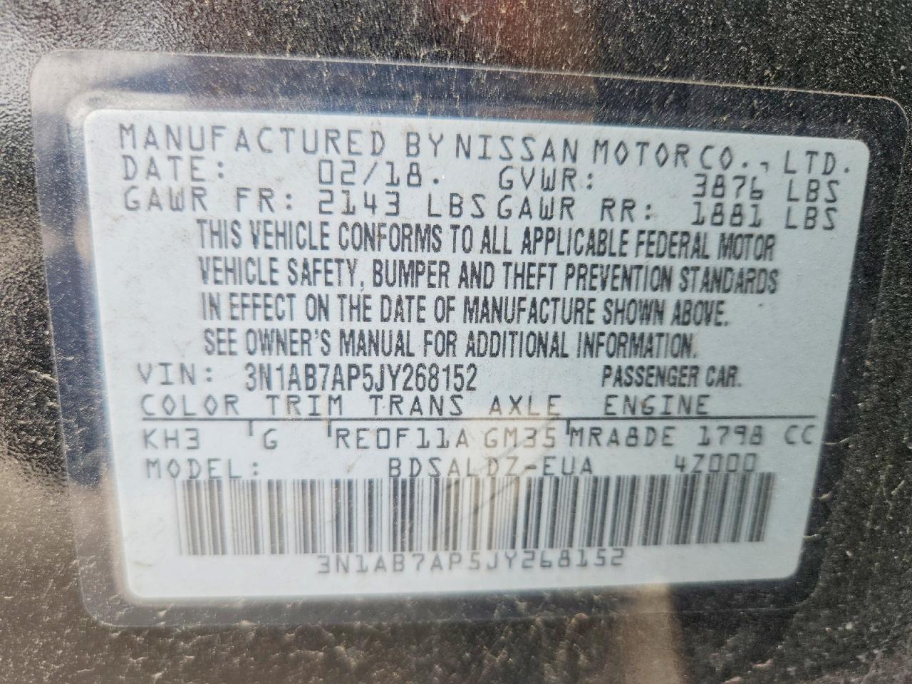 2018 NISSAN SENTRA