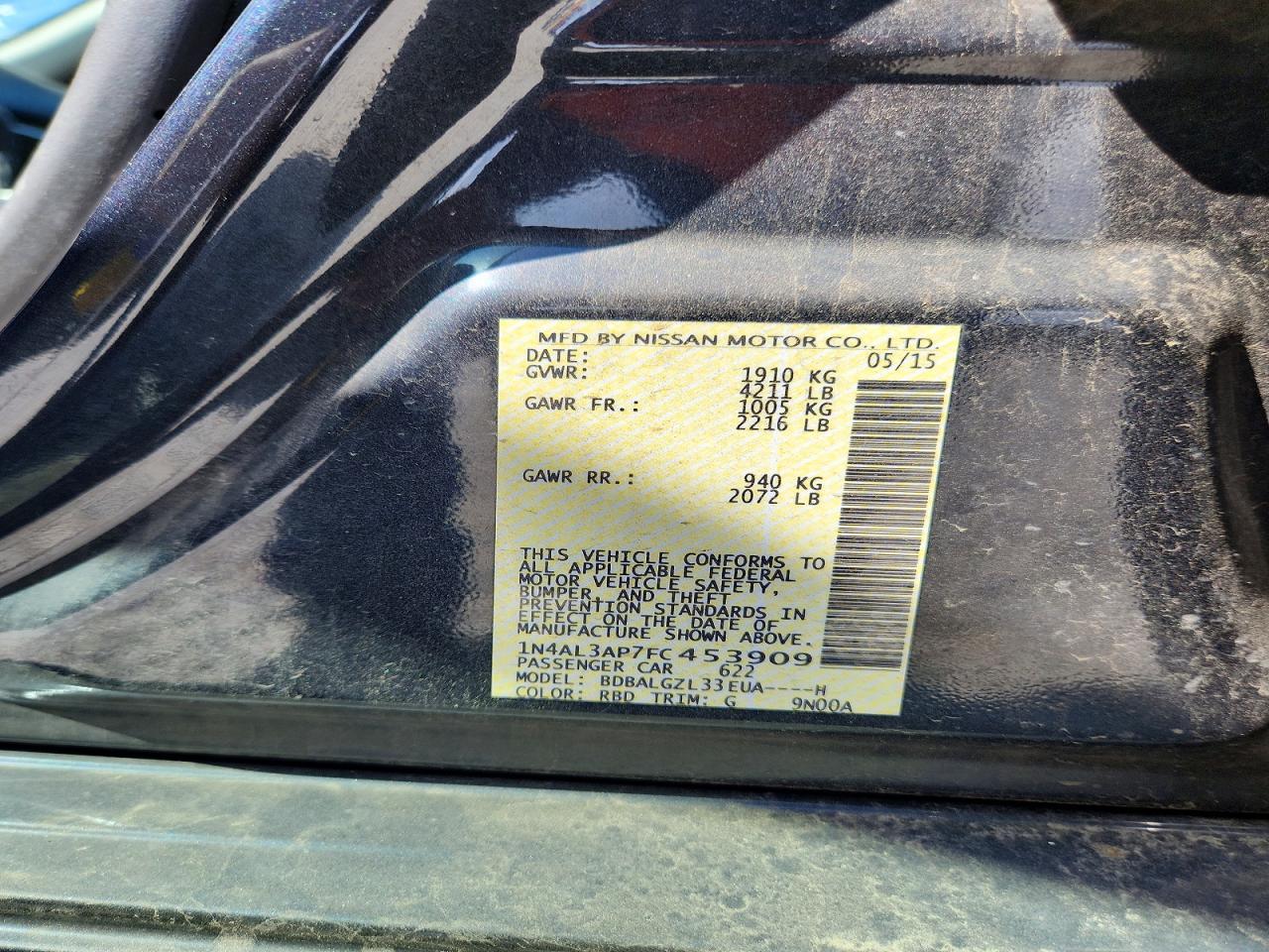 2015 NISSAN ALTIMA