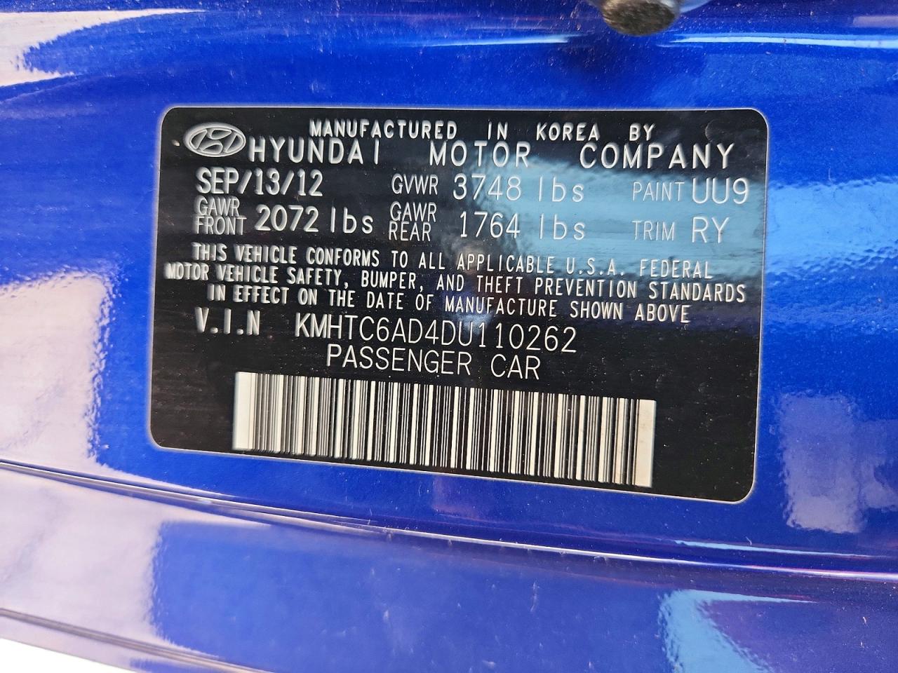 2013 HYUNDAI VELOSTER