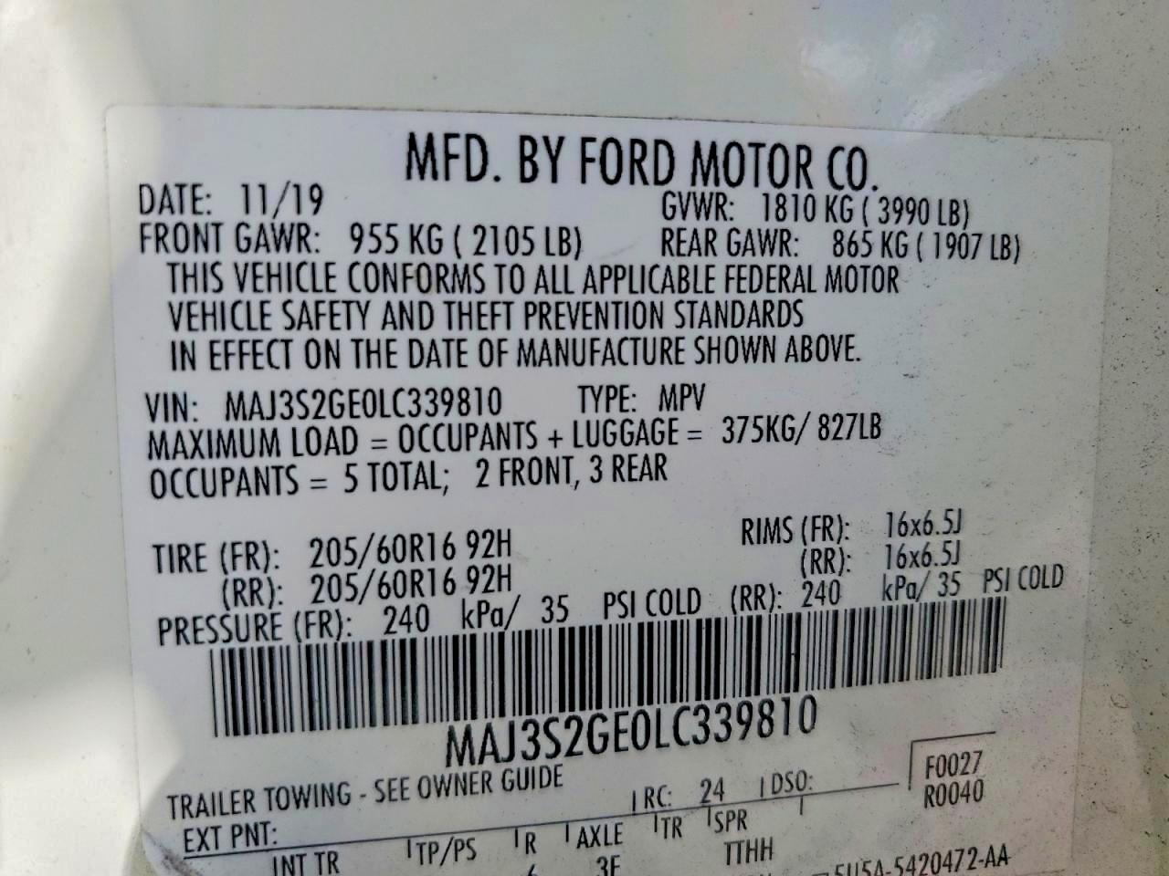 2020 FORD ECOSPORT