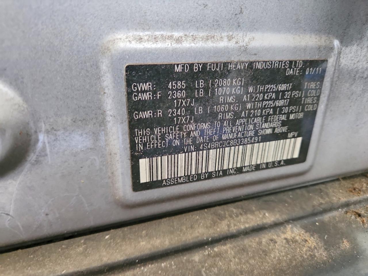 2011 SUBARU OUTBACK
