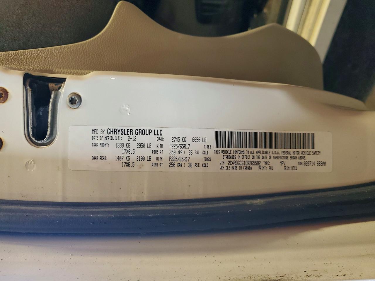 2012 DODGE CARAVAN