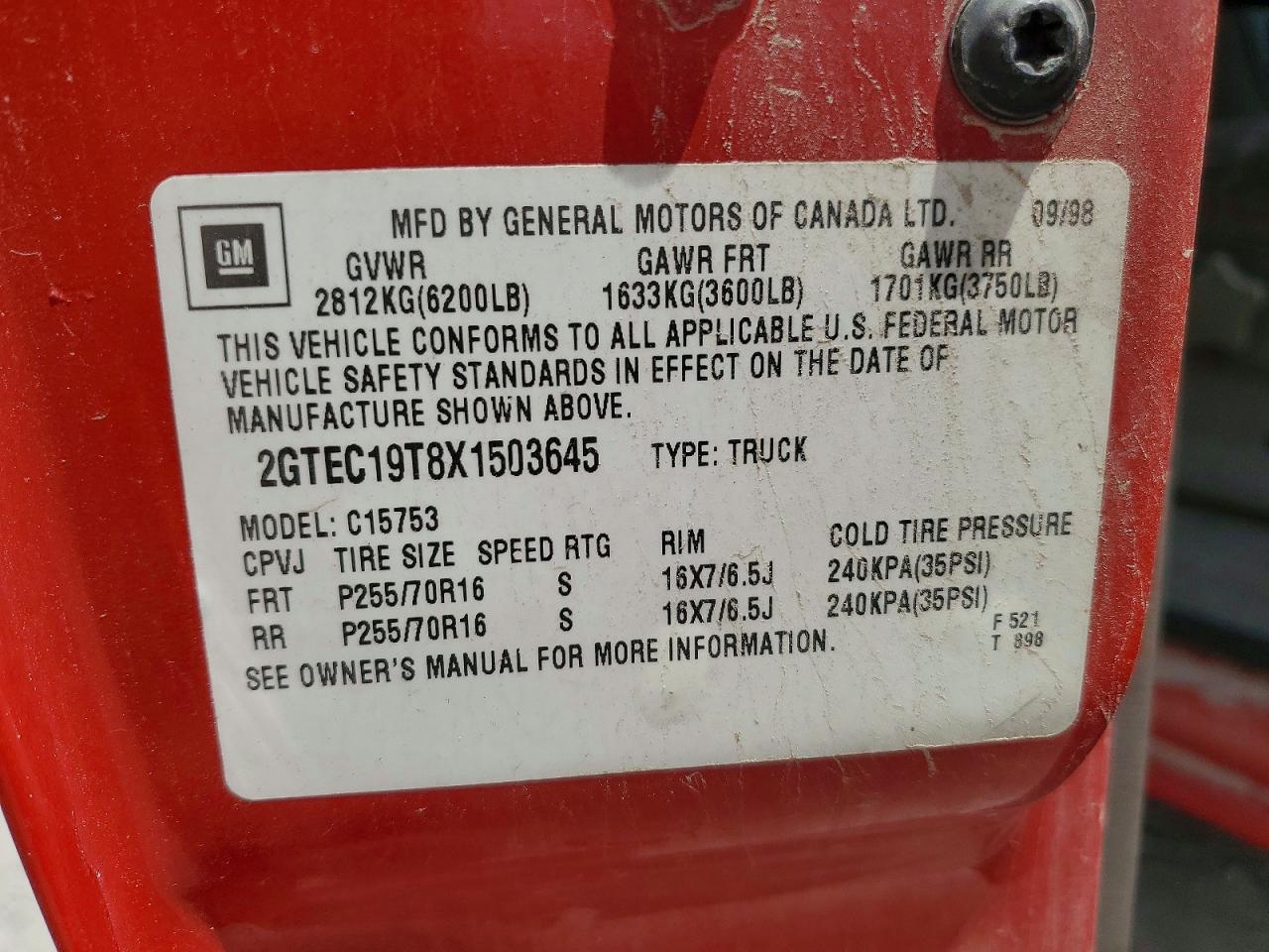 1999 GMC SIERRA