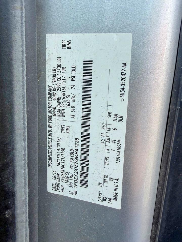 2016 FORD TRANSIT
