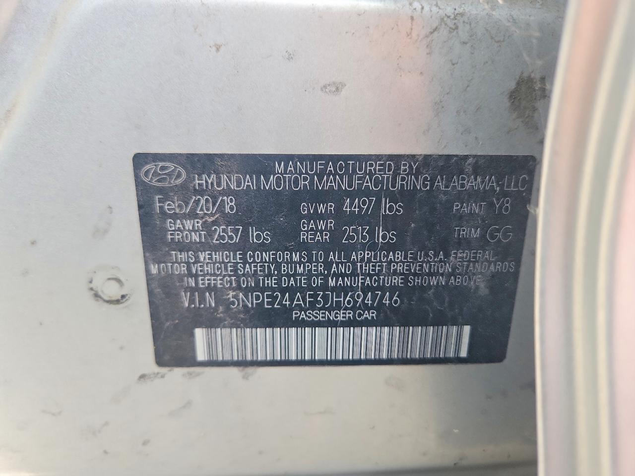 2018 HYUNDAI SONATA