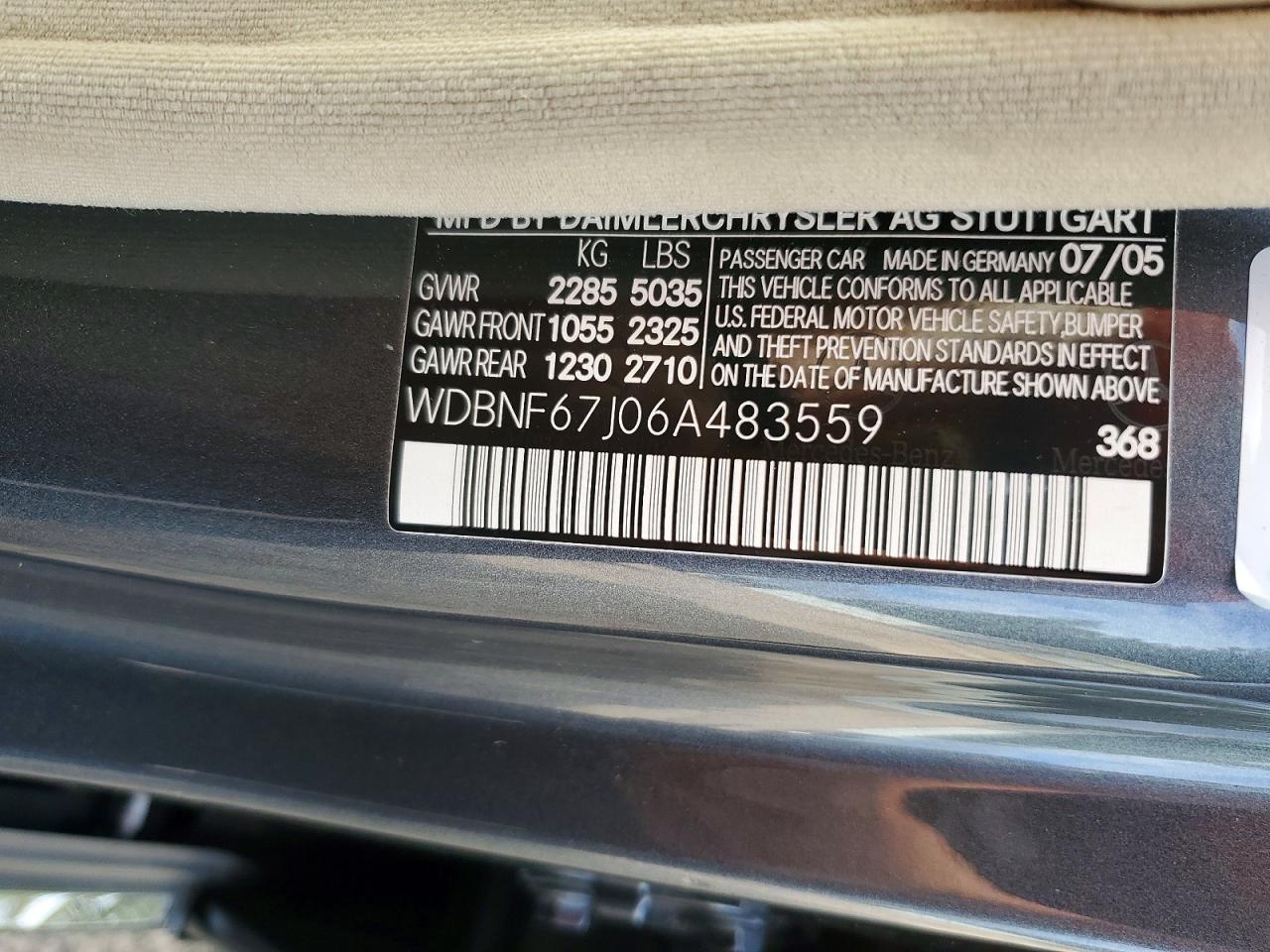 2006 MERCEDES-BENZ S-CLASS