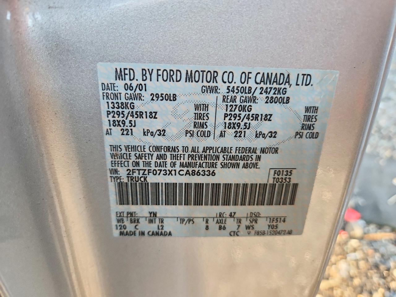2001 FORD F150