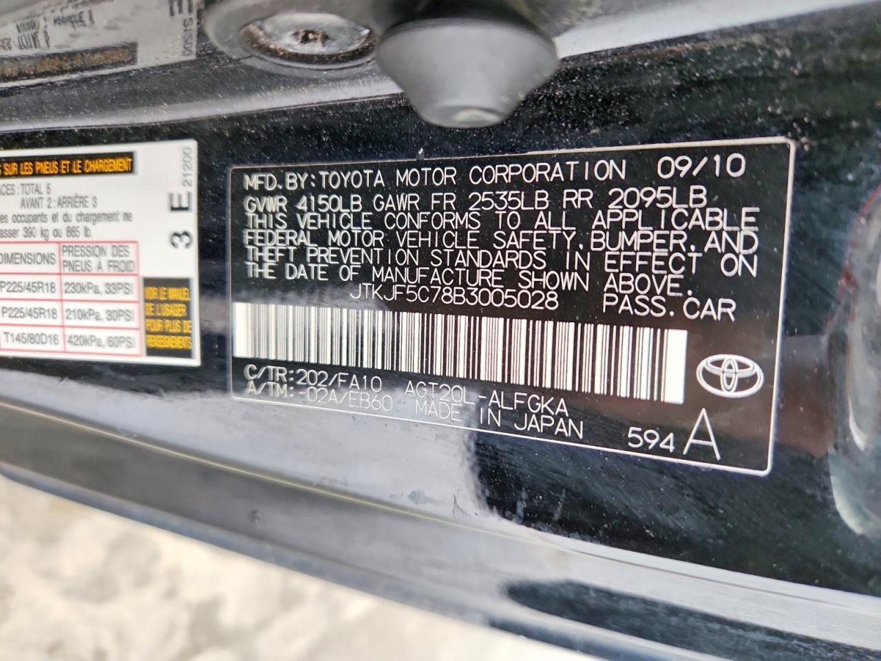 2011 TOYOTA SCION