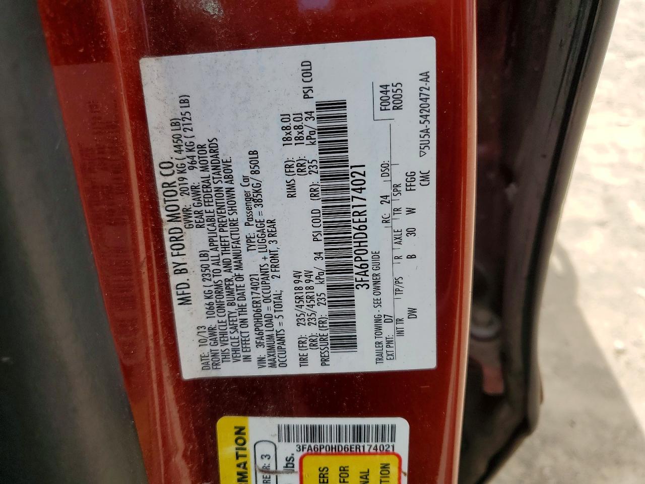 2014 FORD FUSION