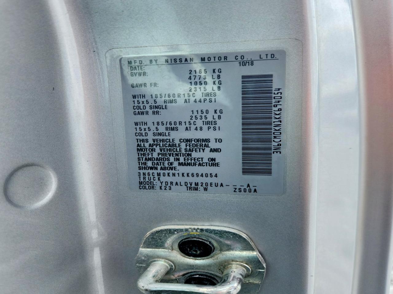2019 NISSAN NV