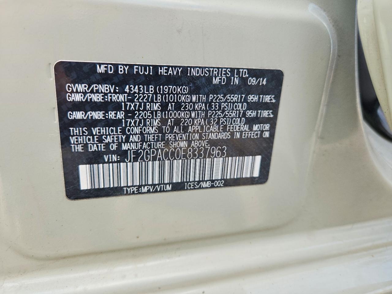 2014 SUBARU XV