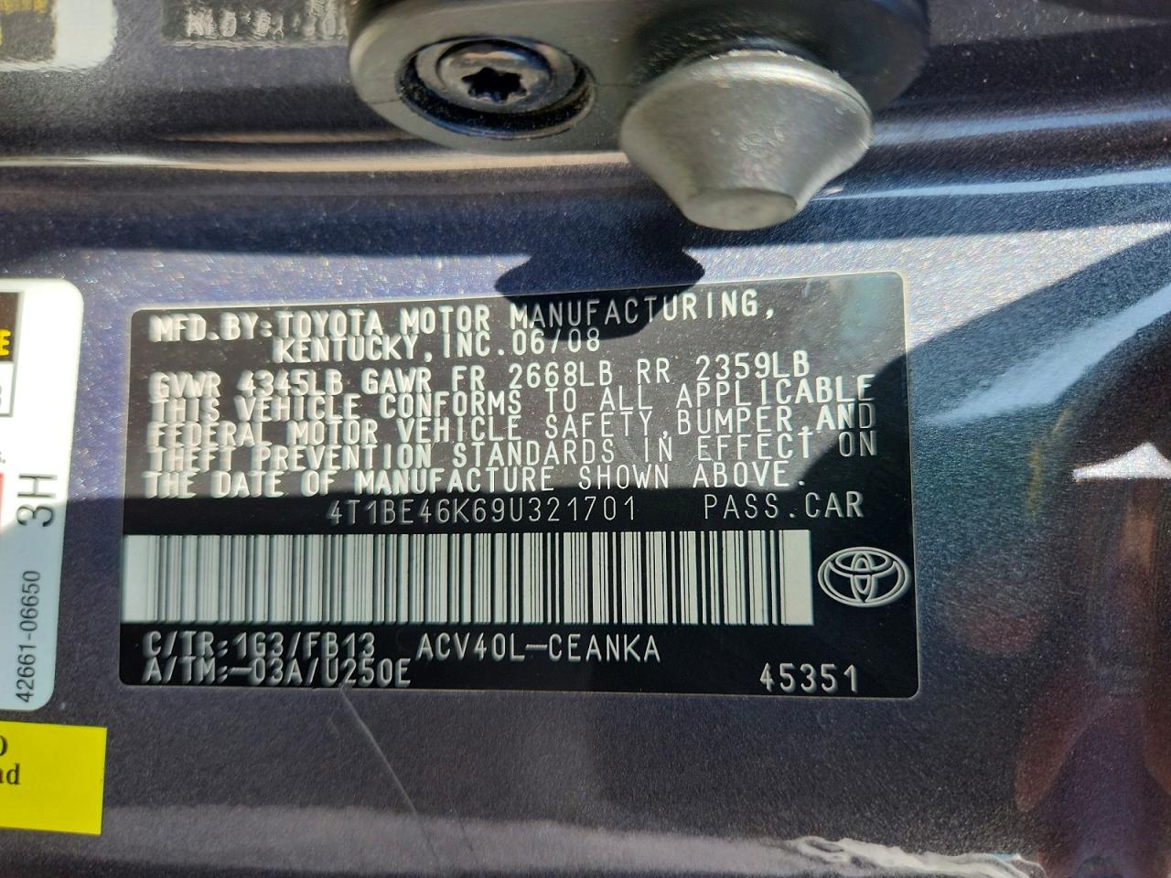 2009 TOYOTA CAMRY