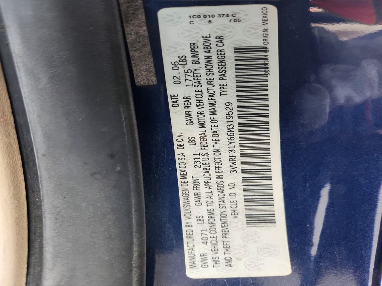 2006 VOLKSWAGEN BEETLE