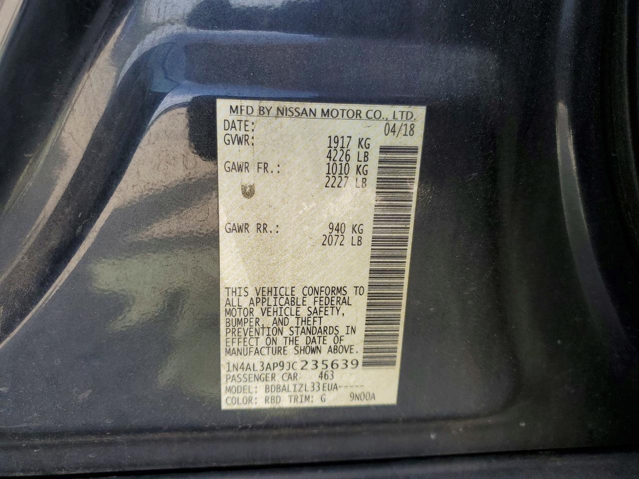 2018 NISSAN ALTIMA