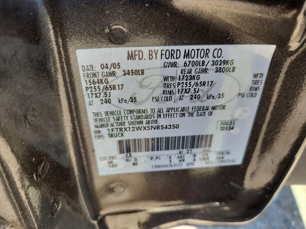 2005 FORD F150