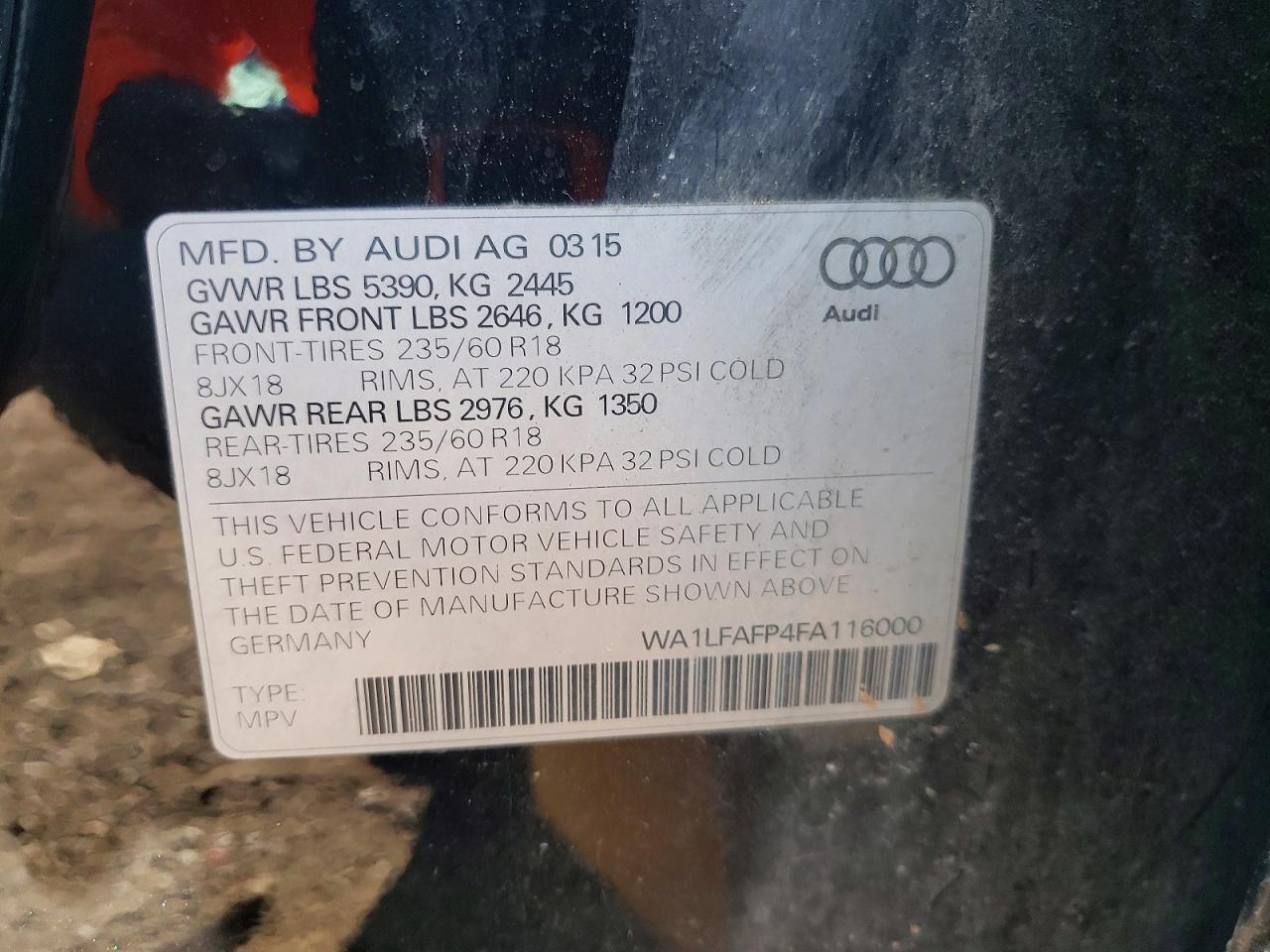 2015 AUDI Q5