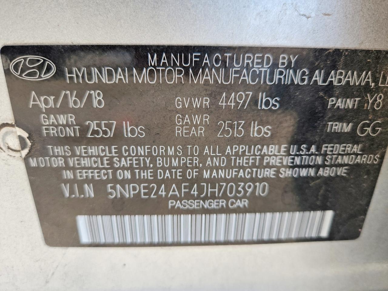 2018 HYUNDAI SONATA