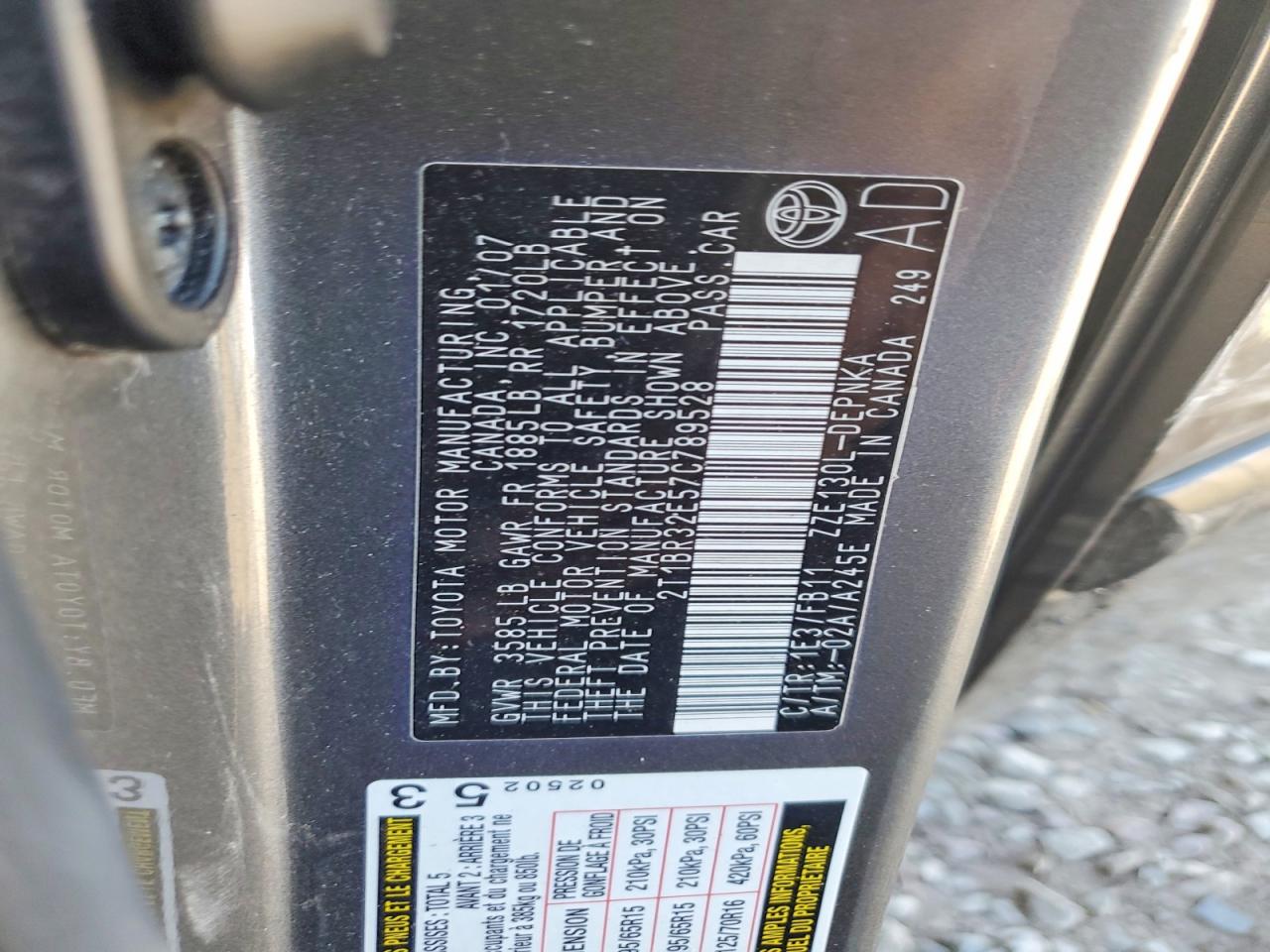 2007 TOYOTA COROLLA