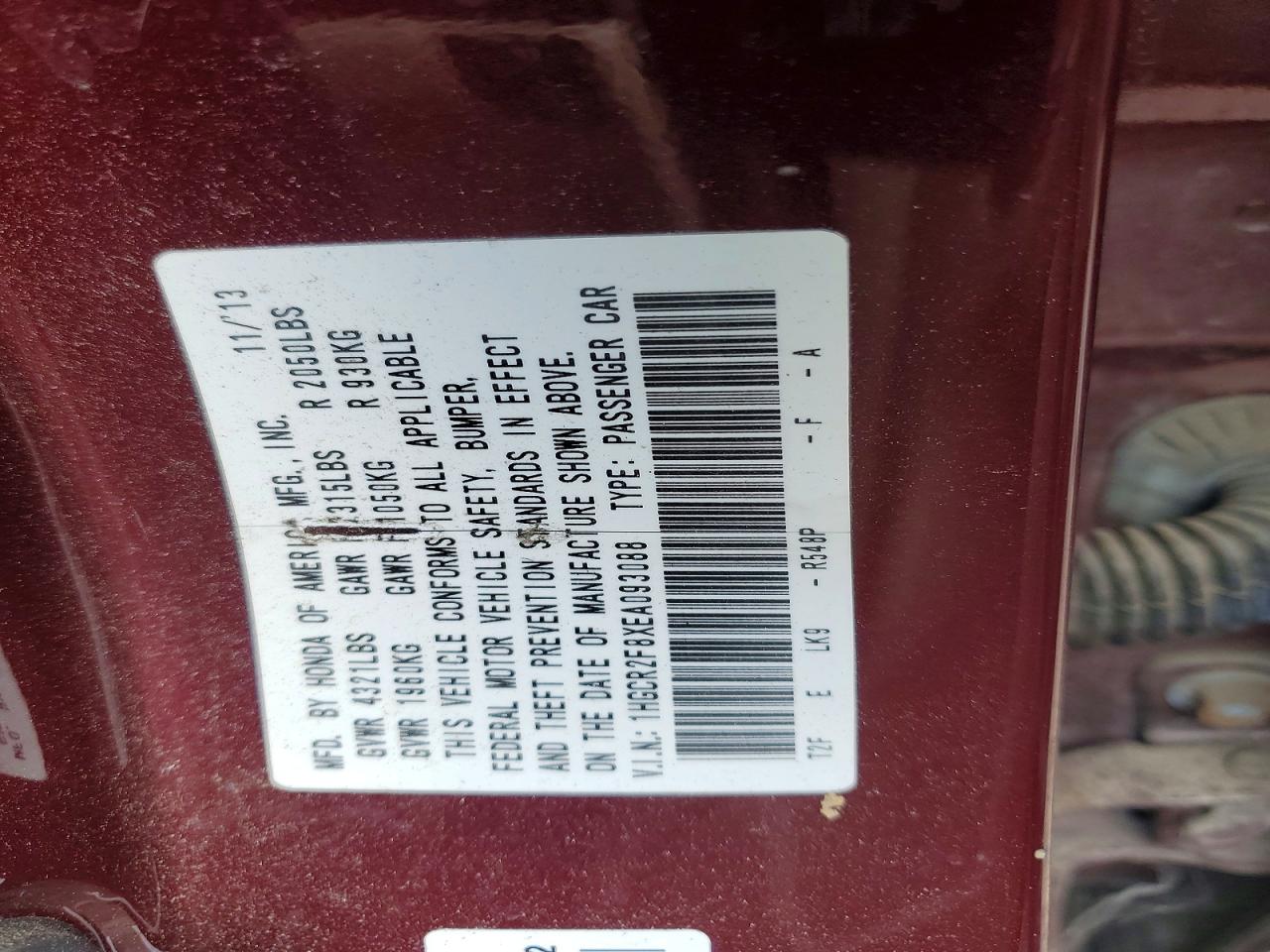 2014 HONDA ACCORD