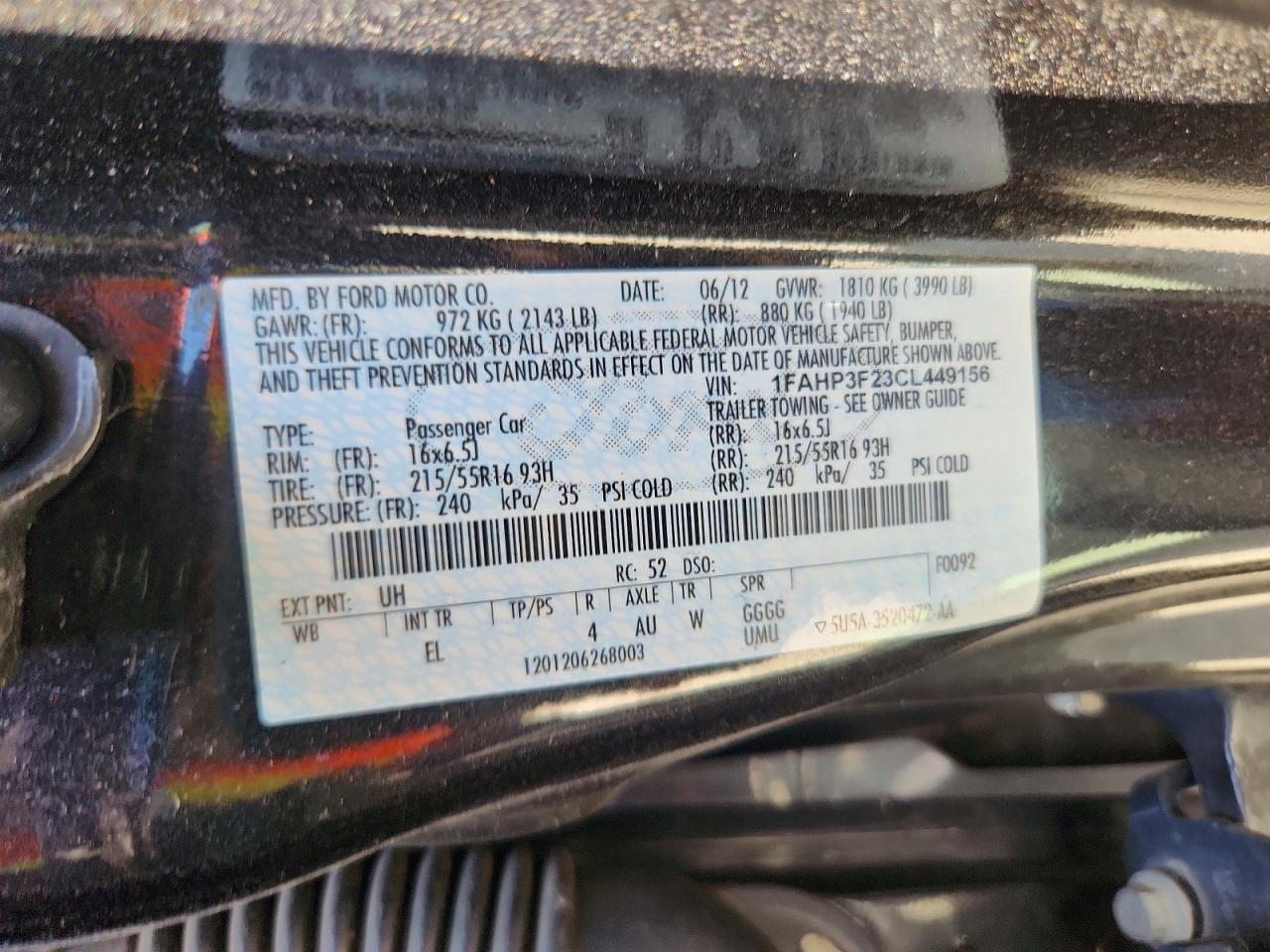 2012 FORD FOCUS
