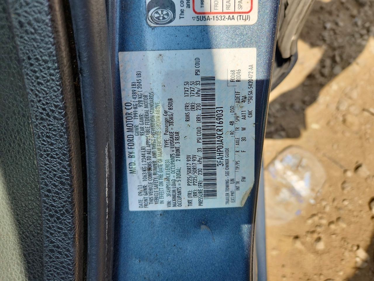 2012 FORD FUSION