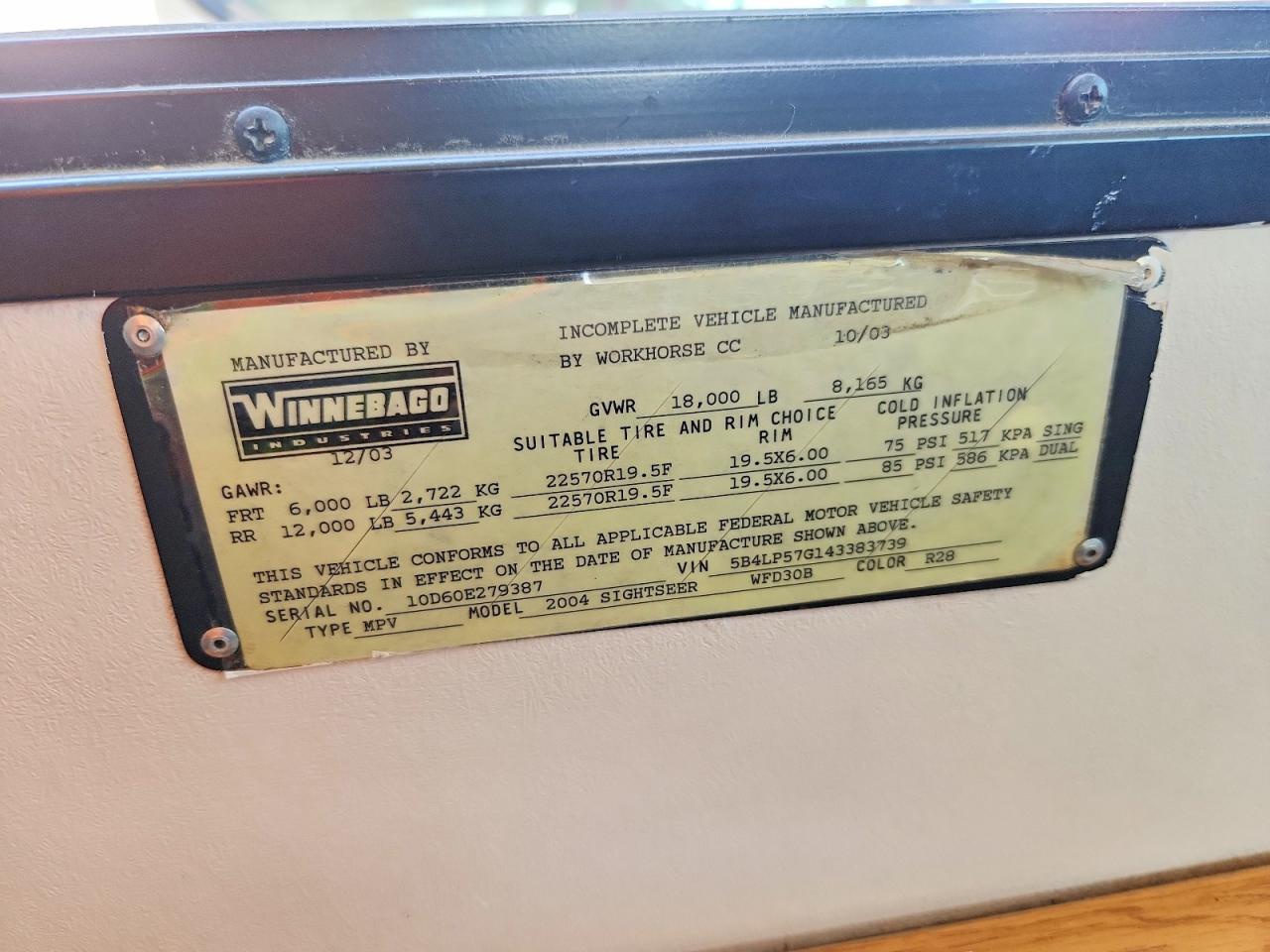 2004 WINNEBAGO ALL OTHER