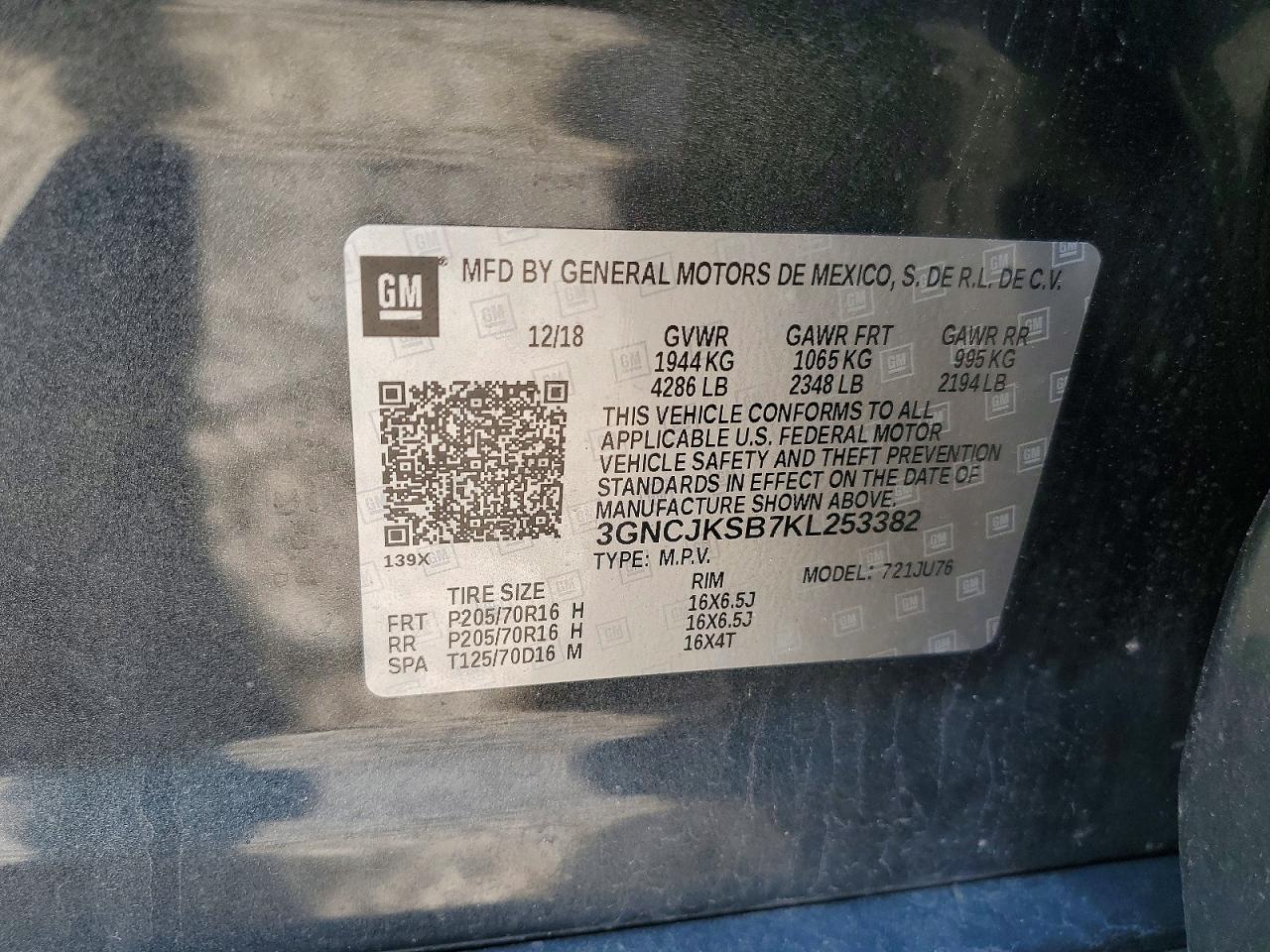 2019 CHEVROLET TRAX