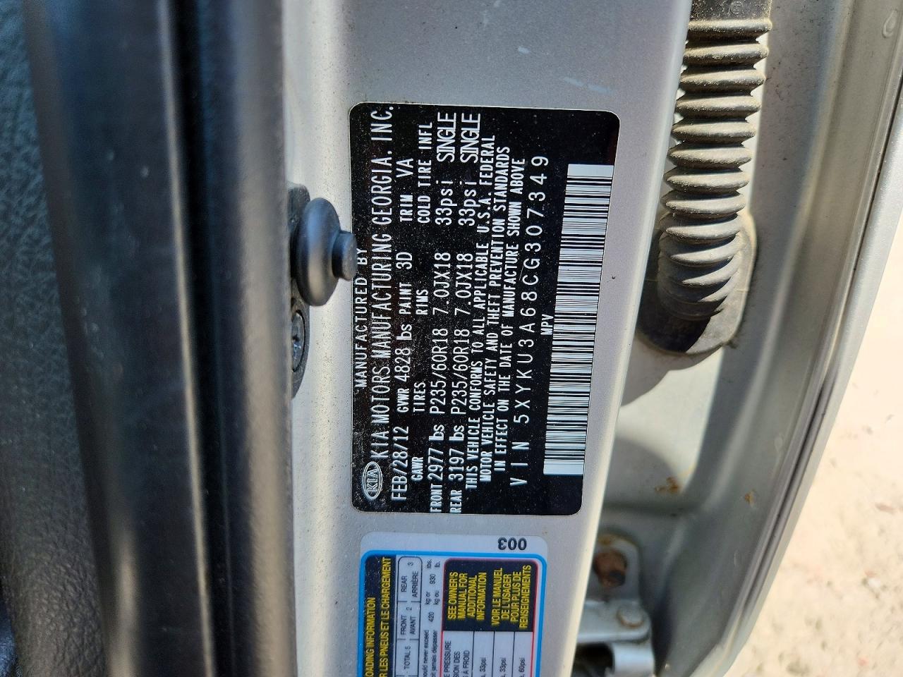 2012 KIA SORENTO