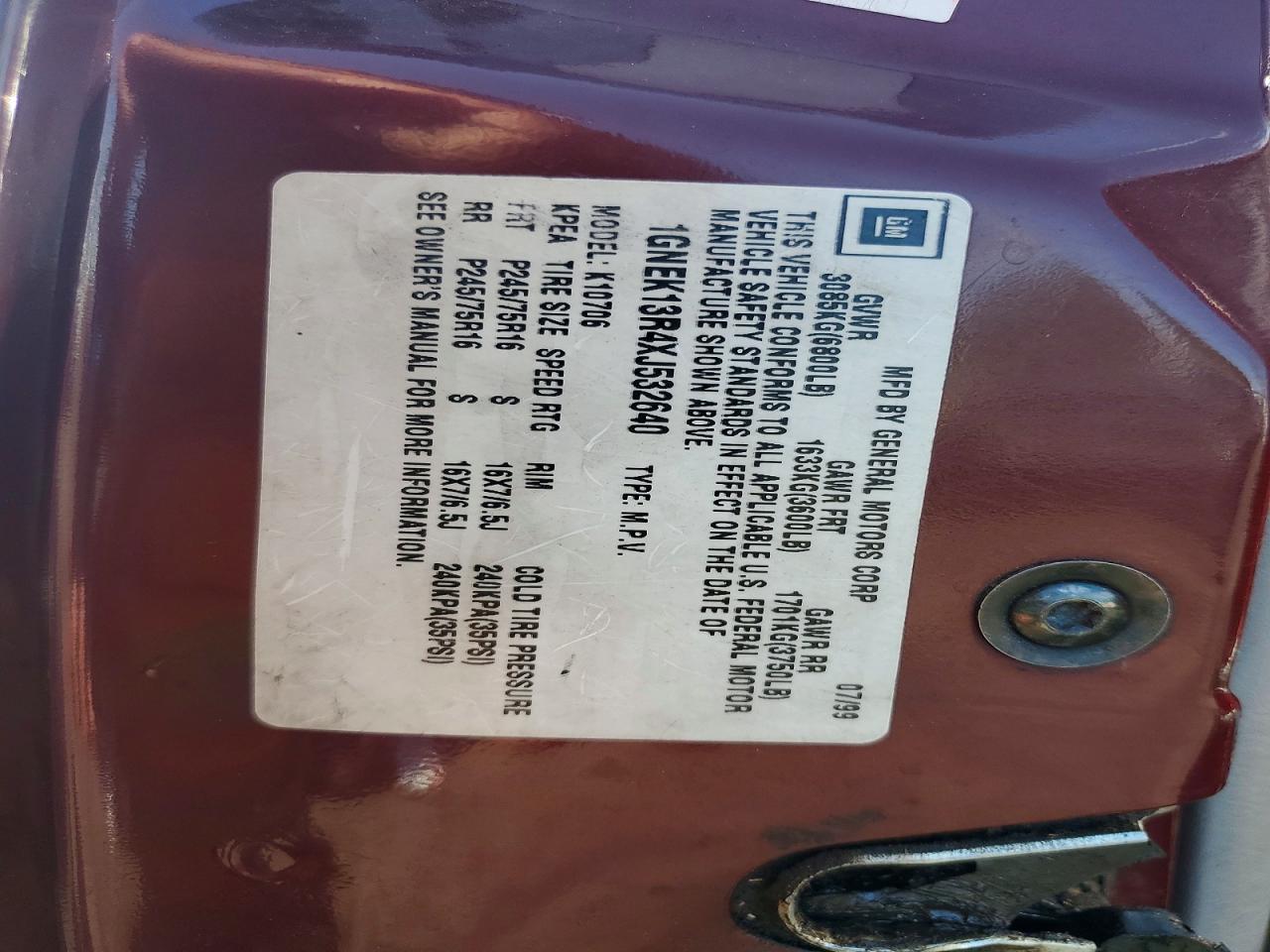 1999 CHEVROLET TAHOE