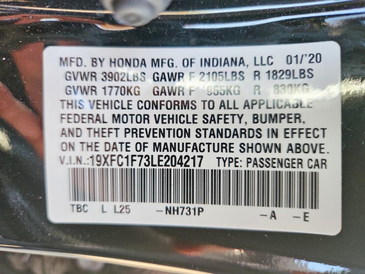 2020 HONDA CIVIC