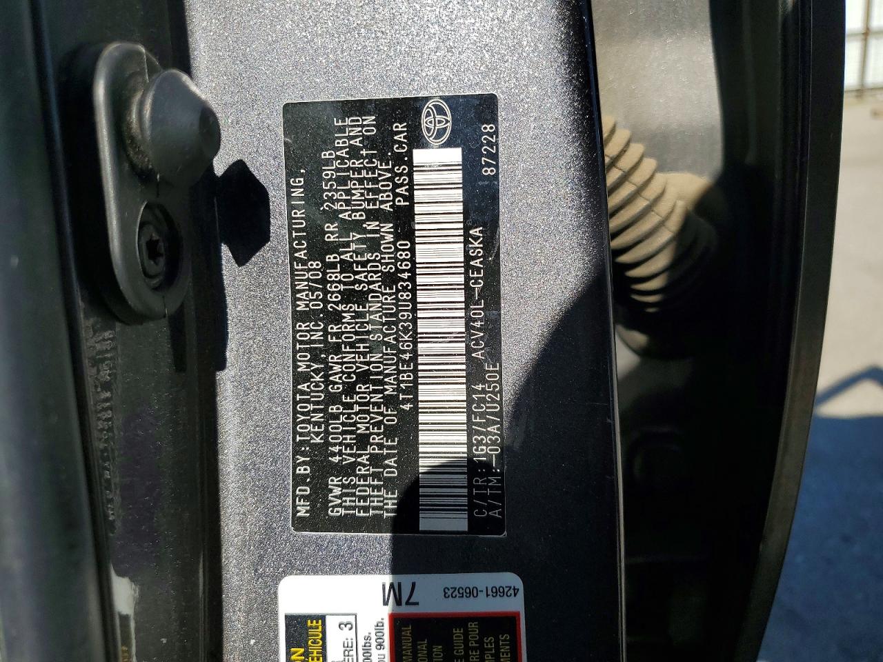 2009 TOYOTA CAMRY