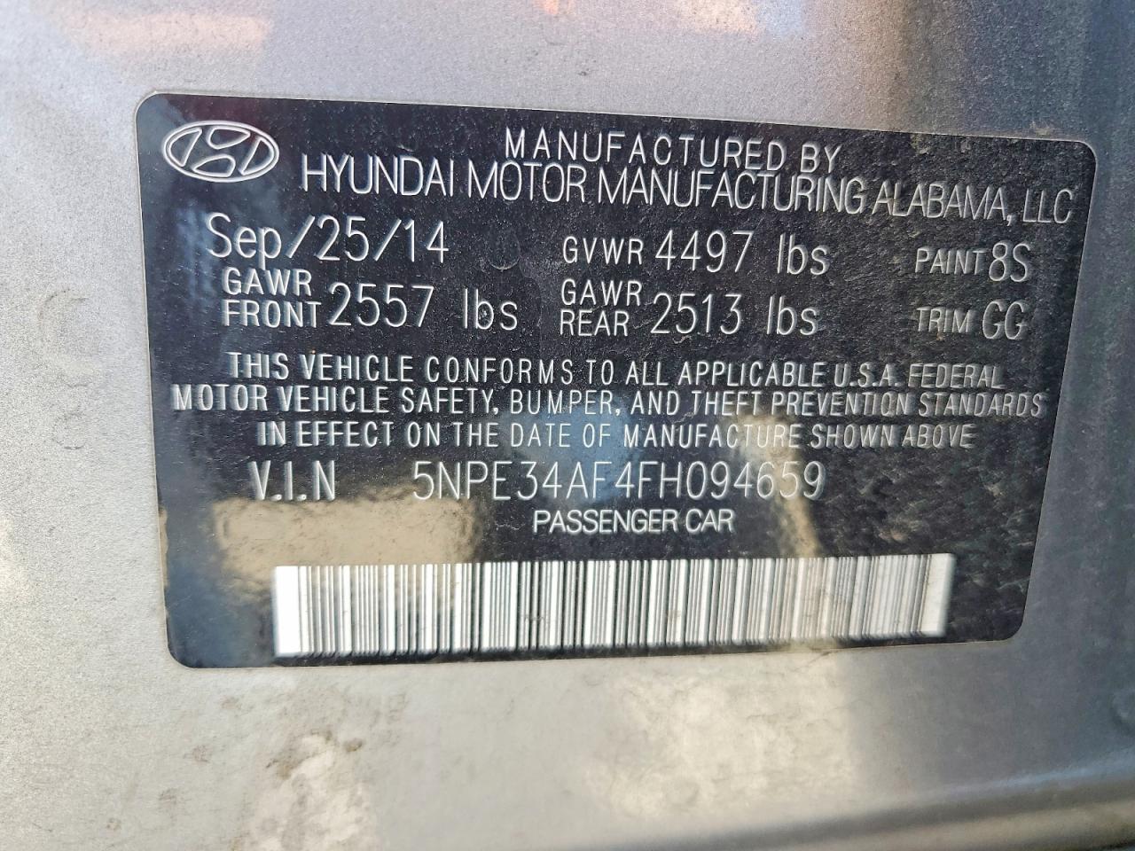 2015 HYUNDAI SONATA