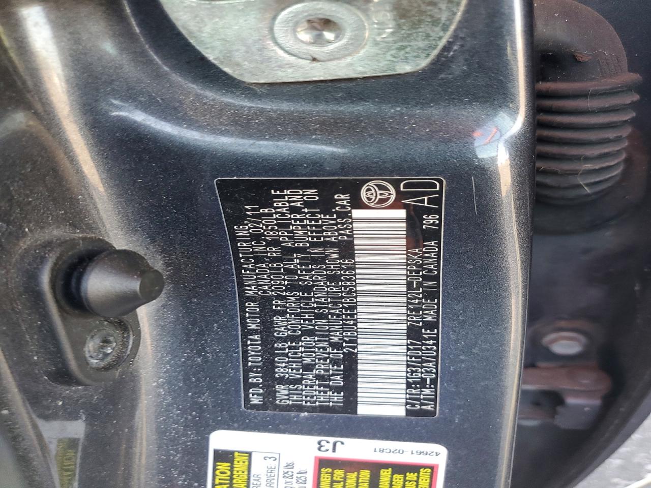 2011 TOYOTA COROLLA