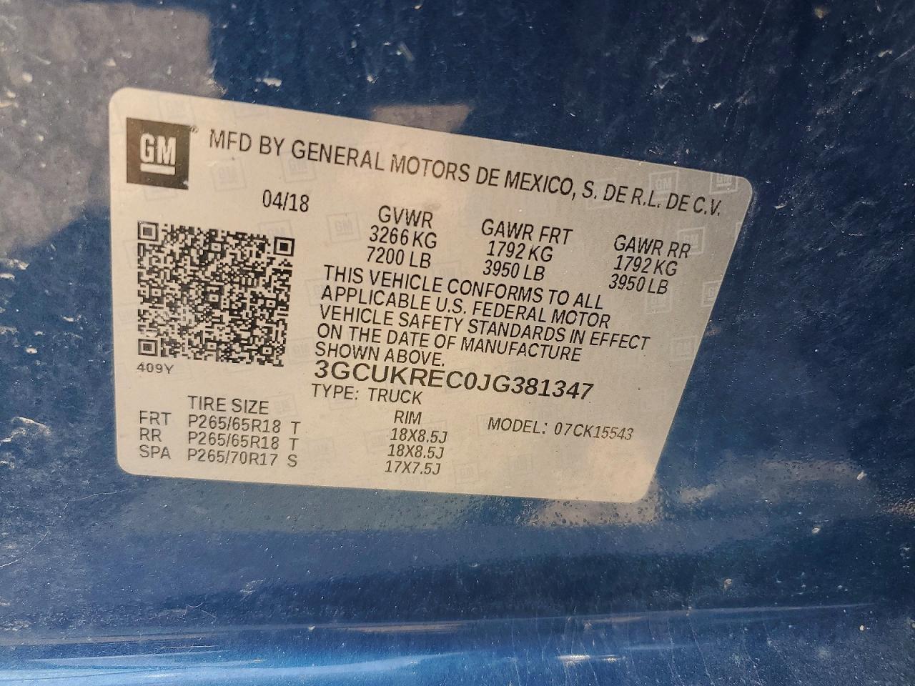2018 CHEVROLET SILVERADO