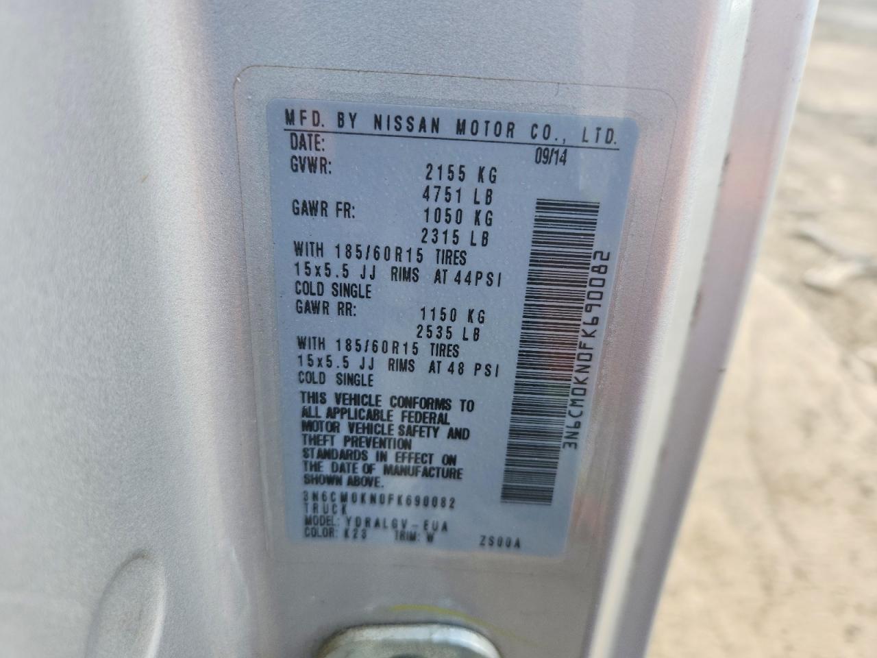 2015 NISSAN NV