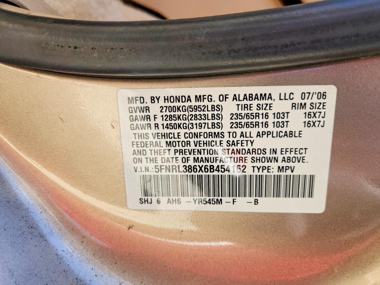 2006 HONDA ODYSSEY