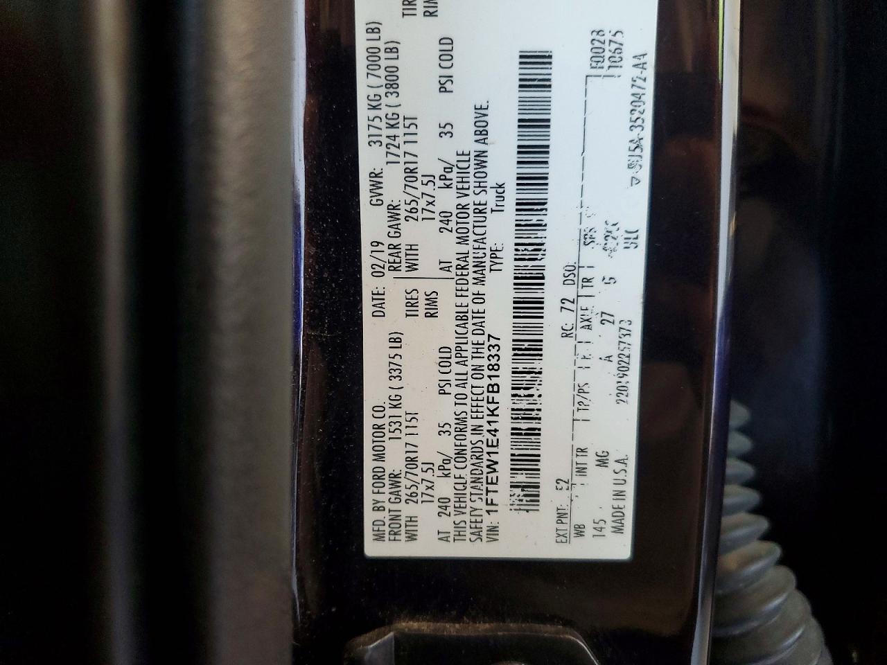 2019 FORD F150
