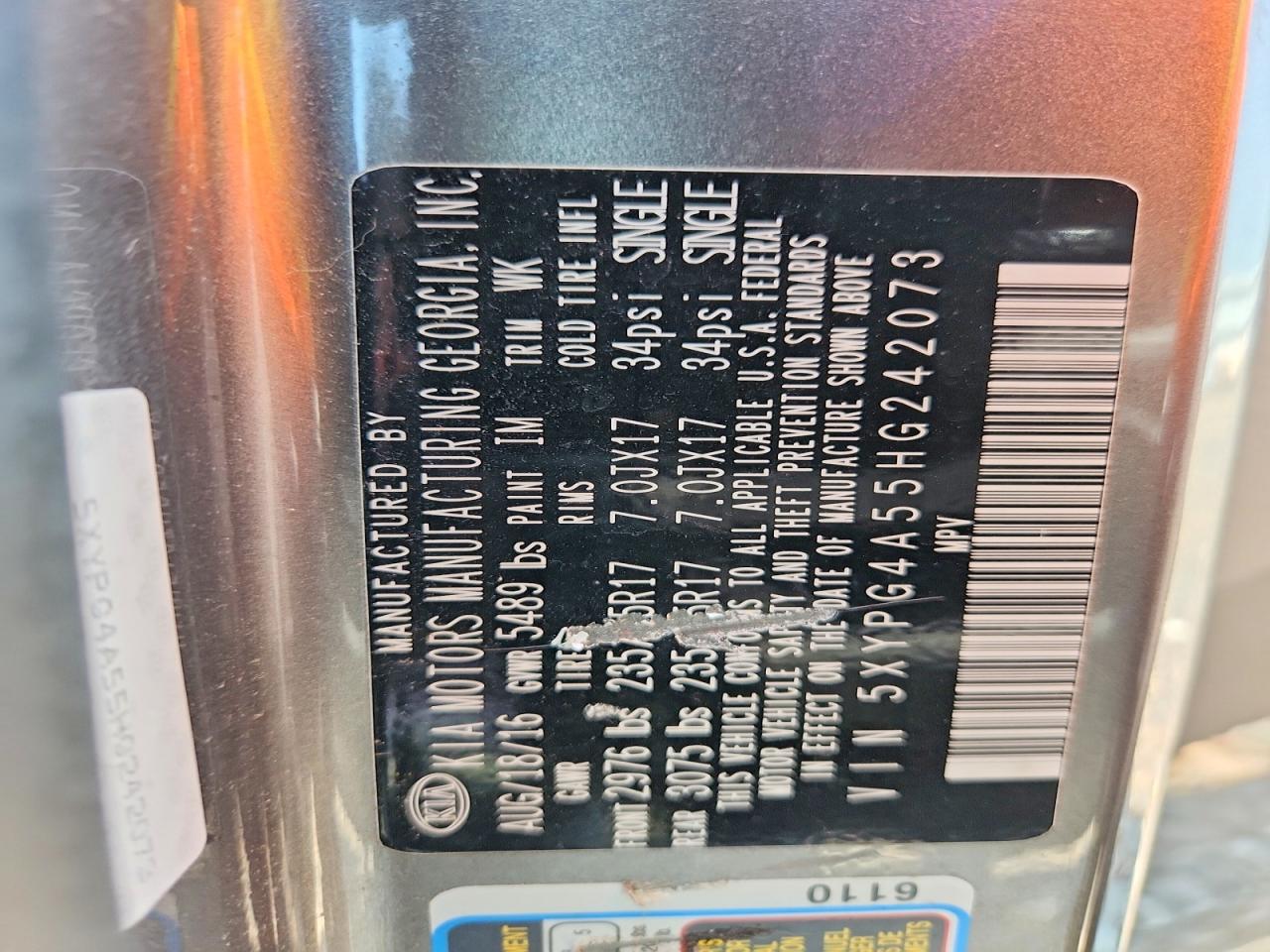 2017 KIA SORENTO