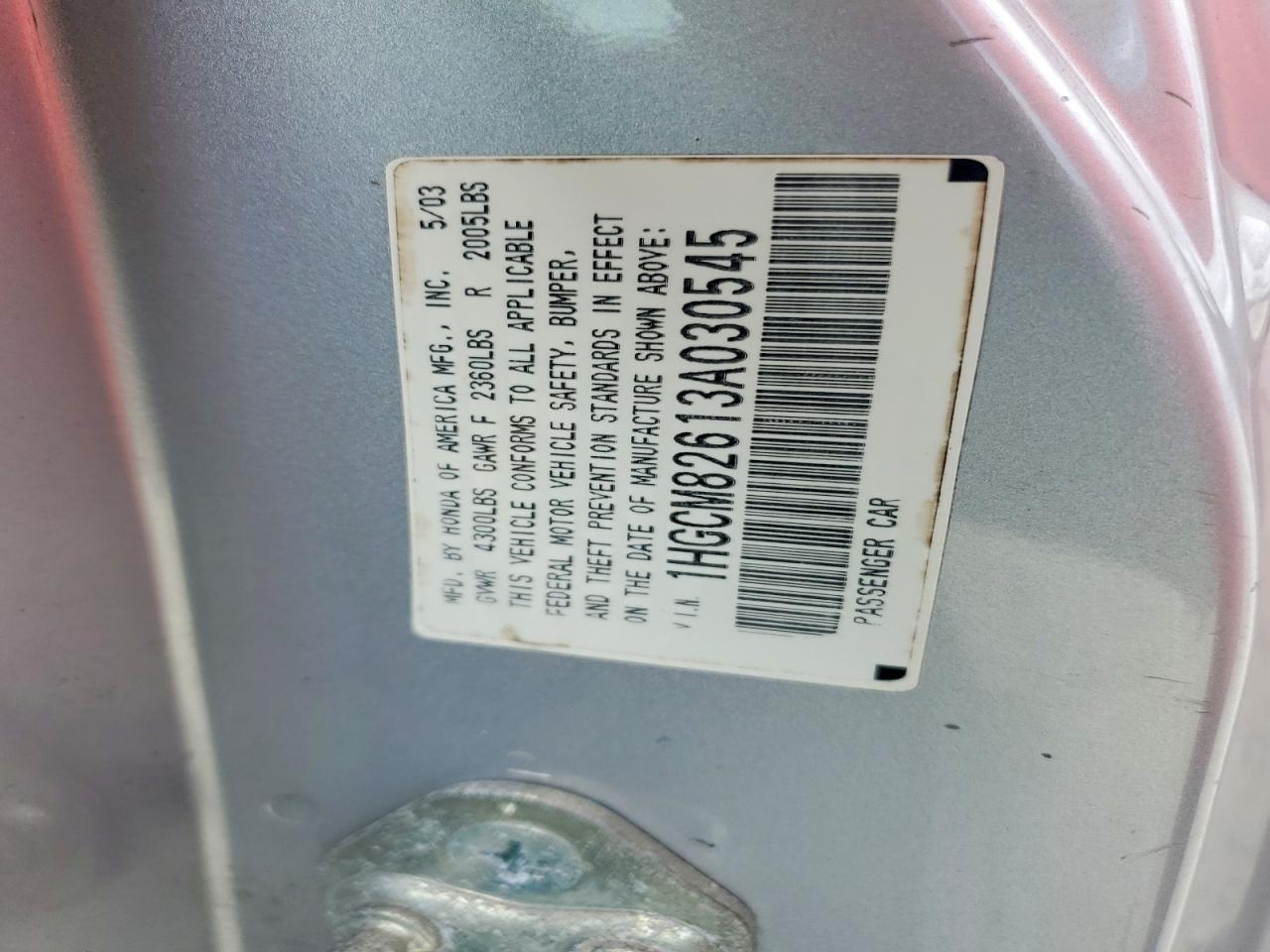 2003 HONDA ACCORD