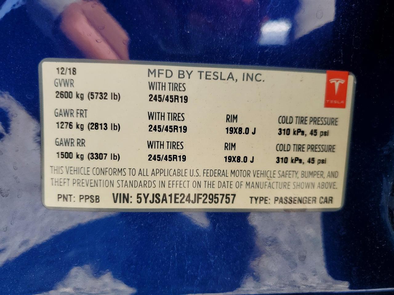 2018 TESLA MODEL S