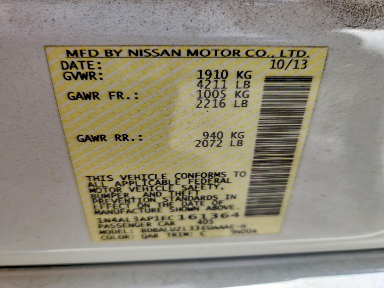 2014 NISSAN ALTIMA