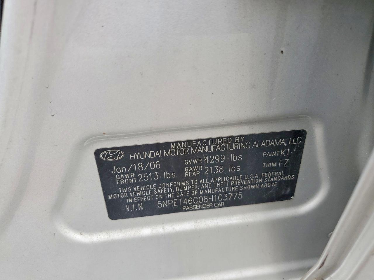 2006 HYUNDAI SONATA