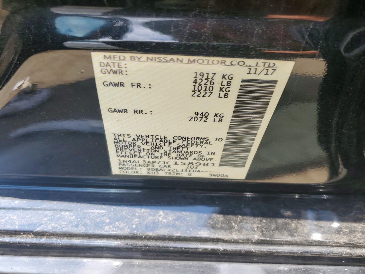 2018 NISSAN ALTIMA