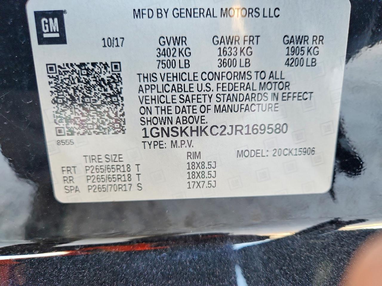 2018 CHEVROLET SUBURBAN