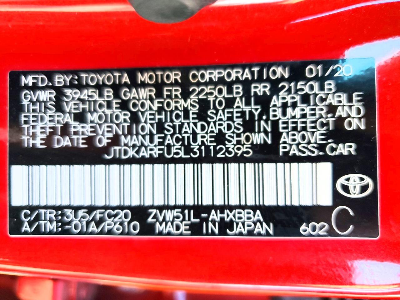 2020 TOYOTA PRIUS
