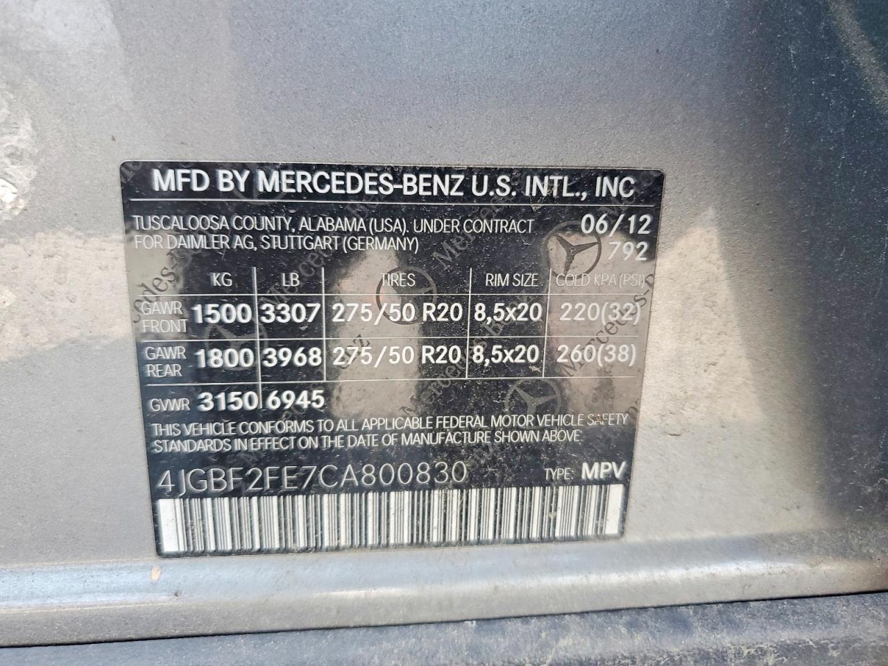 2012 MERCEDES-BENZ GL-CLASS