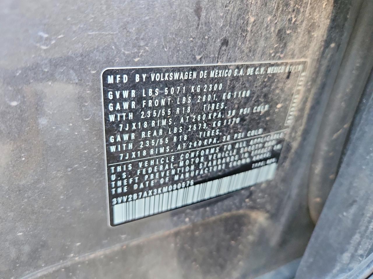2019 VOLKSWAGEN TIGUAN