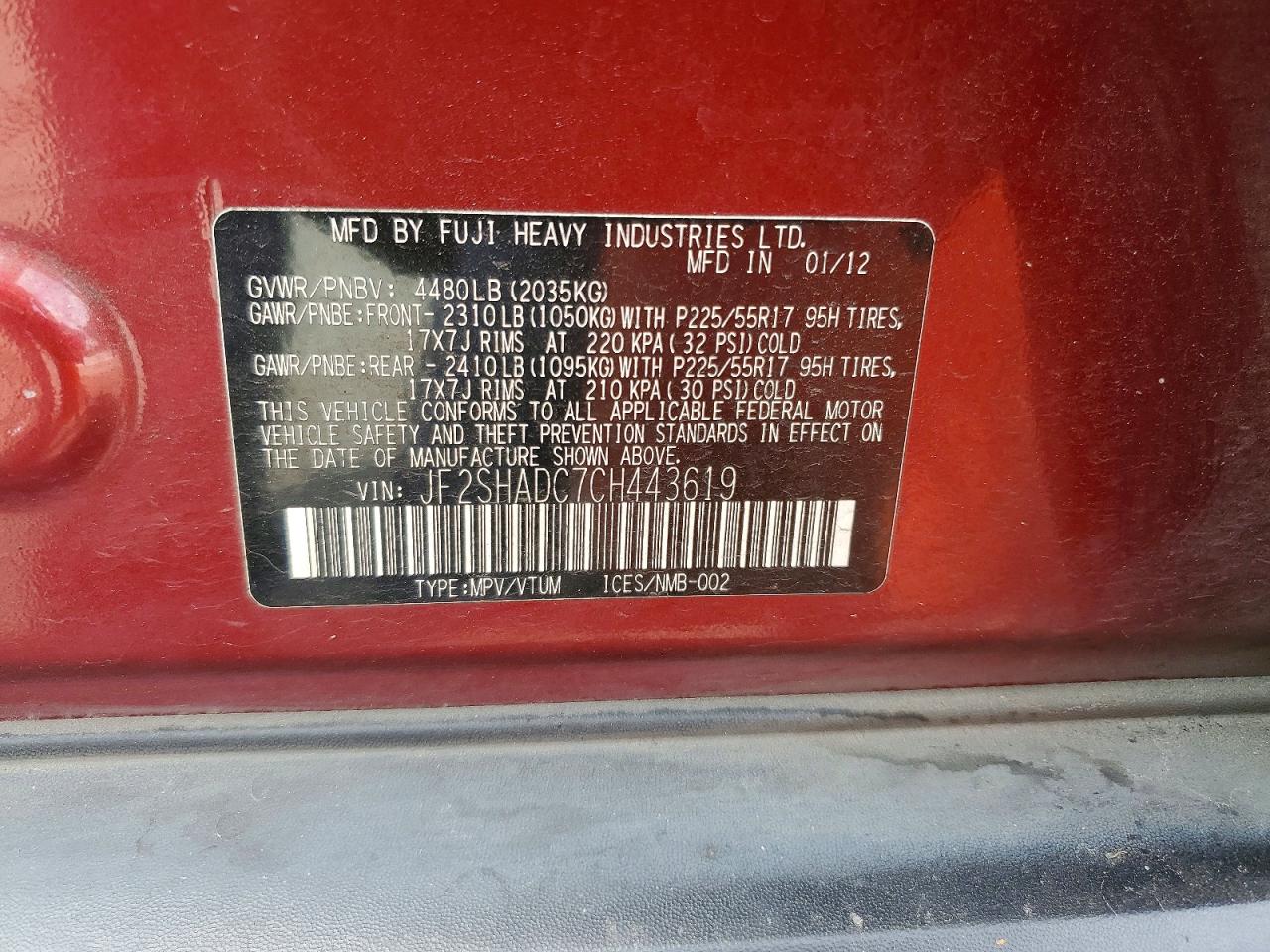 2012 SUBARU FORESTER
