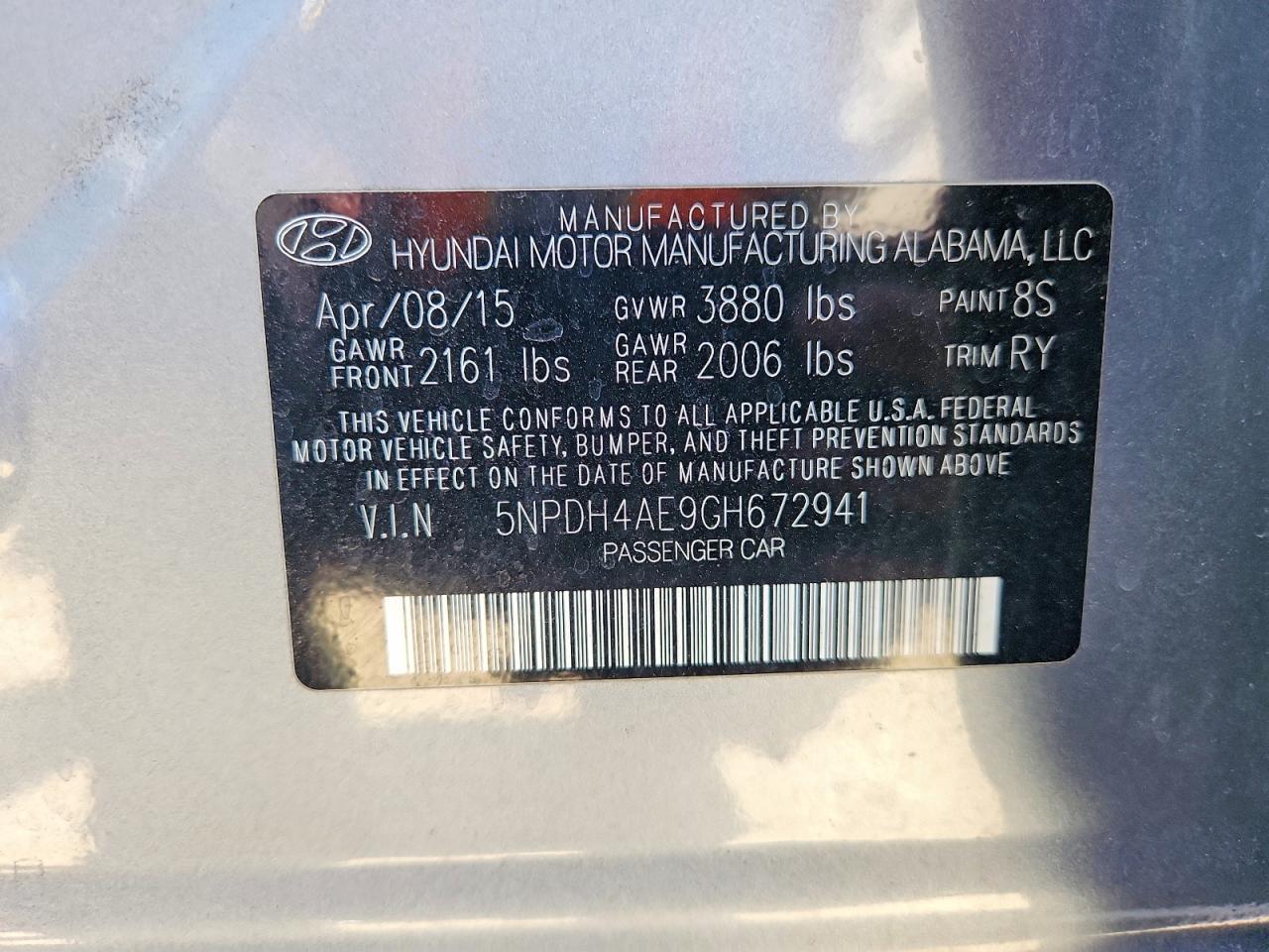 2016 HYUNDAI ELANTRA